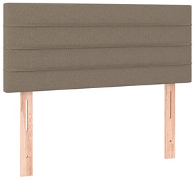 tópszínű szövet rugós ágy matraccal 100 x 200 cm