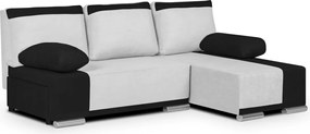DROP Kinyitható sarokkanapé Fehér/fekete