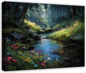 Vászonkép Erdő Tájkép Folyó Tájkép Nappali Hálószoba Vászon 60x40