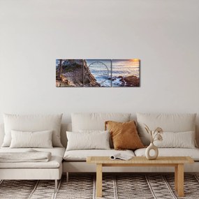Kép - Csendes-óceán partja (órával) (90x30 cm)