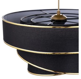 Fekete-aranyszínű függőlámpa textil búrával ø 40 cm Couper – Opviq lights
