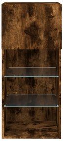 füstös tölgy színű TV-szekrény LED-világítással 40,5x30x90 cm