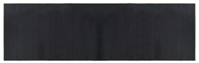 négyszögletű fekete bambusz szőnyeg 60 x 200 cm