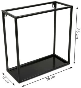 Fali polc 35x35 cm fekete