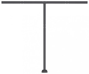 kék és fehér kézzel kihúzható LED-es napellenző 350x250 cm