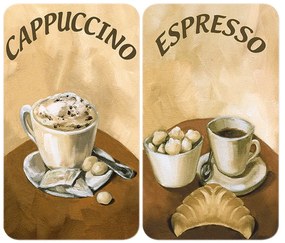 Edzett üveg tűzhely fedőlap szett 2 db-os 30x52 cm Coffee – Wenko