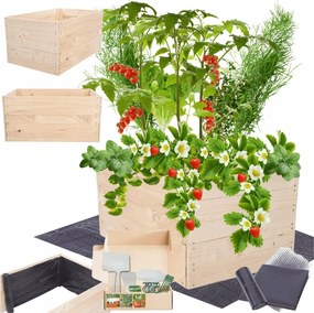 Magasított ágyás zöldséges fa ládák virágtartó 45x100x60