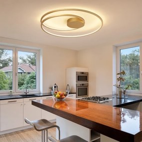 Brilagi-LED Fényerőszabályozható mennyezeti lámpa TWISTER LED/105W/230V átm. 100 cm aranyszínű + távirányító