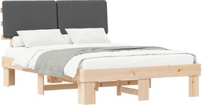 vidaXL Ágykeret Kárpitozott Fejtámlával Sötétszürke 160 x 200 cm