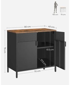 FIRA komód fekete/barna színben