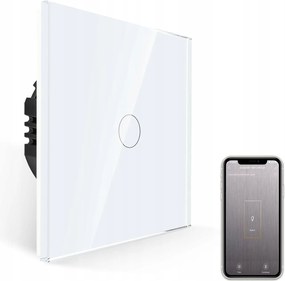 Smart Touch villanykapcsoló, fehér üveg panel intelligens kapcsoló