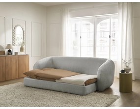 Világosszürke zsenília kinyitható kanapé 228 cm Neyo – Bobochic Paris