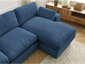 Kék kordbársony sarokkanapé Belair – Bobochic Paris