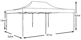 Összecsukható kerti pavilon több típusban-2,9x5,7 méteres-piros-pavilon+hordtáska
