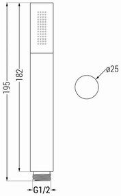 Mexen tartozékok - 1 pontos kézizuhany készlet R-70, fekete, 785706051-70