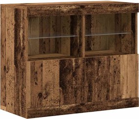 vidaXL LED tálaló LED -es lámpákkal Barna 81 x 37 x 66,5 cm Faanyag