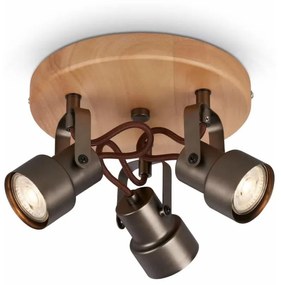 Briloner 2872-035 - LED Spotlámpa SPOTLIGHT 3xGU10/5W/230V barna 2872-035
