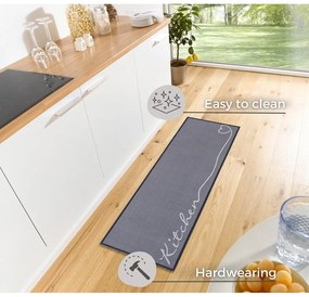 Kitchen szürke futószőnyeg, 50 x 150 cm - Zala Living