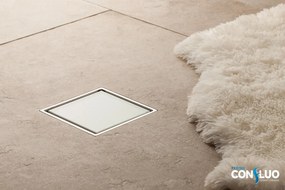 Pestan zuhanyfolyóka Confluo Standard - FEHÉR üveg - 10 x 10 cm