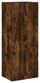 füstös tölgy színű szerelt fa fali TV-szekrény 40,5x30x102 cm