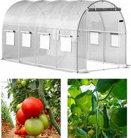 Kerti fóliasátor 2,5 x 4 m - fehér