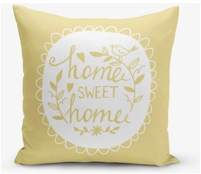Home Sweet Home sárga párnahuzat, 45 x 45 cm - Minimalist Cushion Covers