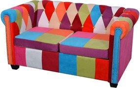 vidaXL 2 személyes szövet Chesterfield kanapé