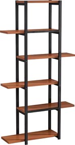 Polcállvány, fekete/rusztikus fa, LEMY