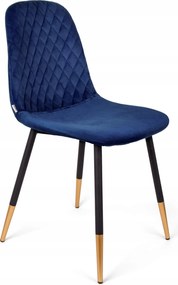 Kárpitozott velúr szék sötétkék 44x52x85 Noir étkező nappali Homla