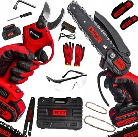 Akkumulátoros Fűrész 6" Metszőolló Koffer 2X21V Szerszámkészlet Erős 1000W