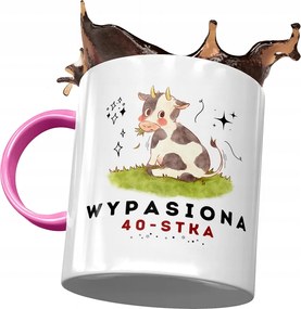 Rózsaszín Bögre Születésnapra 40 40-es 40-es Ajándék2 Nyomtatott Fotóval