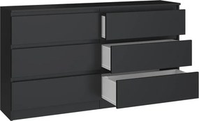 Aldabra M6 140 2X3 komód, 138x75x40 cm, fekete
