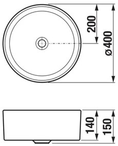 JIKA H8184207161121 - CUBITO 40 cm mosdó kerámia/matt fekete