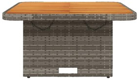 szürke polyrattan és akácfa kerti asztal 80 x 80 x 71 cm
