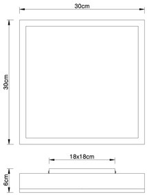 Globo 416080WWD1 - LED Mennyezeti lámpa DORO LED/12W/230V 30x30 cm