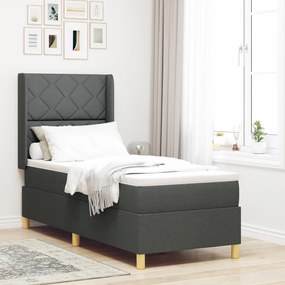 Boxspring Ágy Matrac és LED Sötétszürke 80x200 cm Szövet