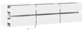 fehér falra szerelhető TV-szekrény LED-del 180 x 31 x 45 cm