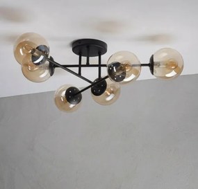 Felületre szerelhető csillár MALENA 6xE14/5W/230V barna/füstös bézs