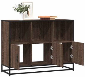 barna tölgyszínű szerelt fa tálalószekrény 100x35x76 cm