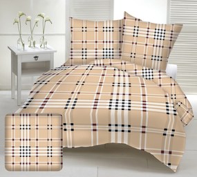 Karo barna krepp lapok TiaHome - 1x Párna 90x70cm, 1x Paplan 140x200cm
