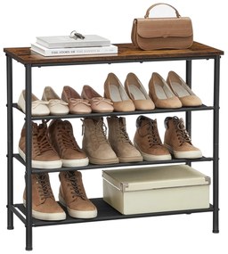 E1035 OLW cipősszekrény, régi fa, 3 polc