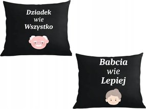 Két párna párnahuzat Ajándék Nagypapa mindent tud Nagymama jobban tudja