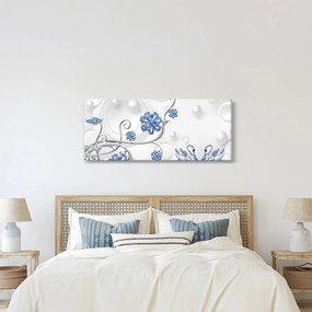 Kép - kék hattyúk (120x50 cm)