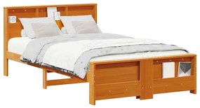 vidaXL Ágykeret fejtámlával Faggyú barna 120 x 200 cm Faanyag