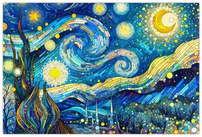 Kép – Csillagos éjszaka mozaikja (90x60 cm)