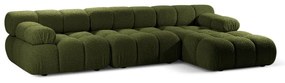 Zöld buklé moduláris sarokkanapé (jobb oldali) Bellis – Micadoni Home