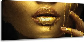 Vászonkép Arany arc Nők Arany száj 120x60 cm