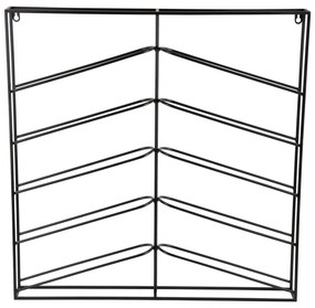 Fekete fali fém bortartó polcos állvány, palackok száma 10 67x66x7,5 cm Cuadro – PT LIVING