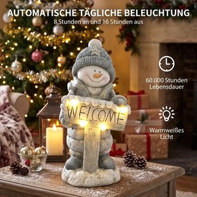 Karácsonyi hóember figura, megvilágított karácsonyi szobor