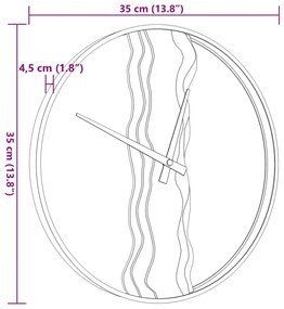 barna vas és tölgyfa falióra Ø35 cm